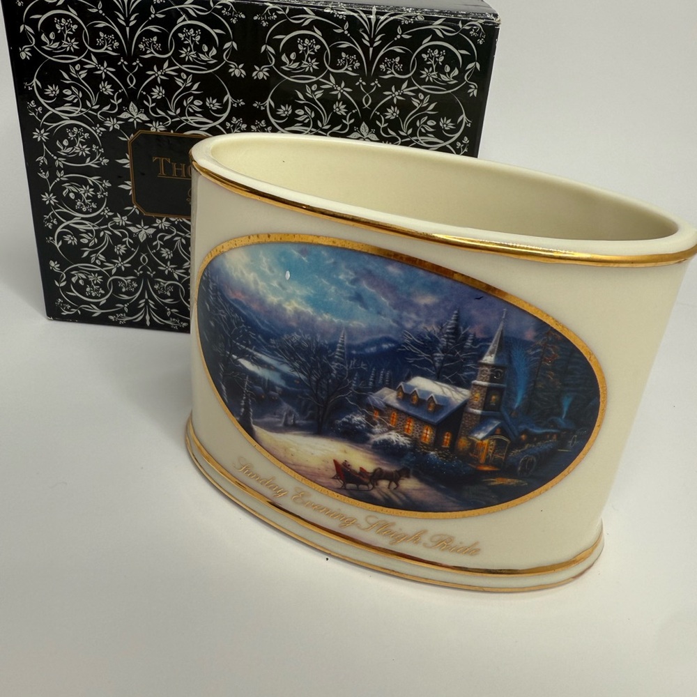 Thomas Kinkade Sunday Evening Sleigh Ride Votive Holder